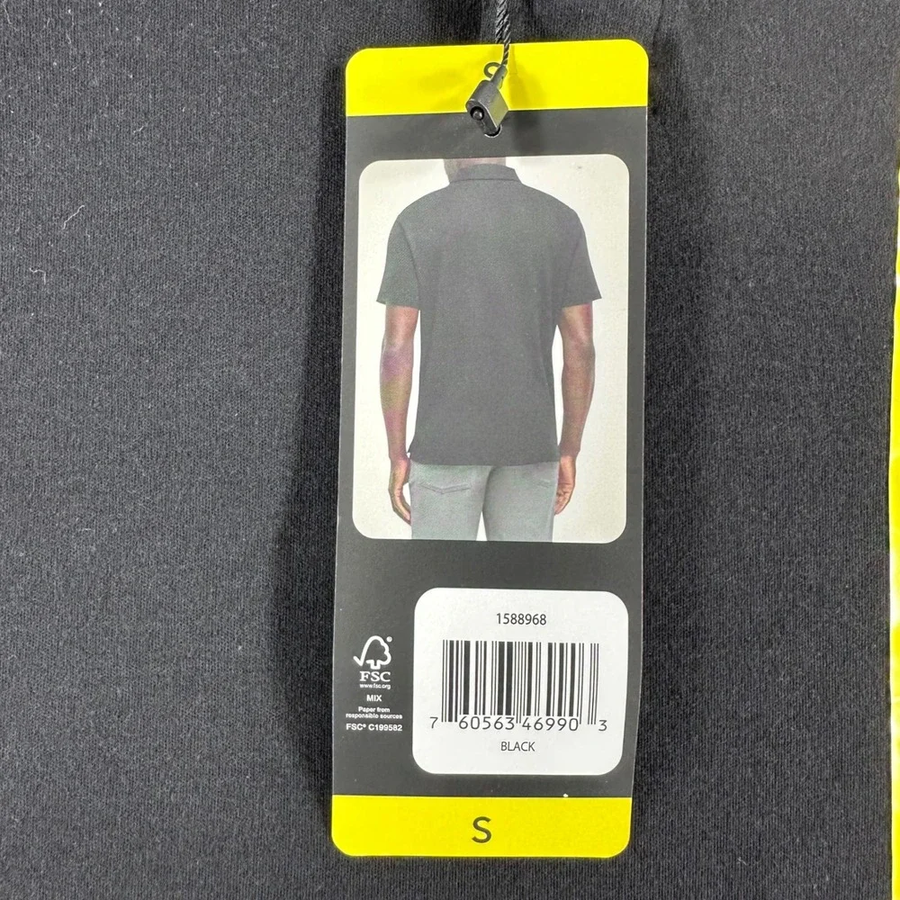 Banana Republic Polo Shirt Mens S Small Black Luxe Touch Cotton Short Sleeve NWT